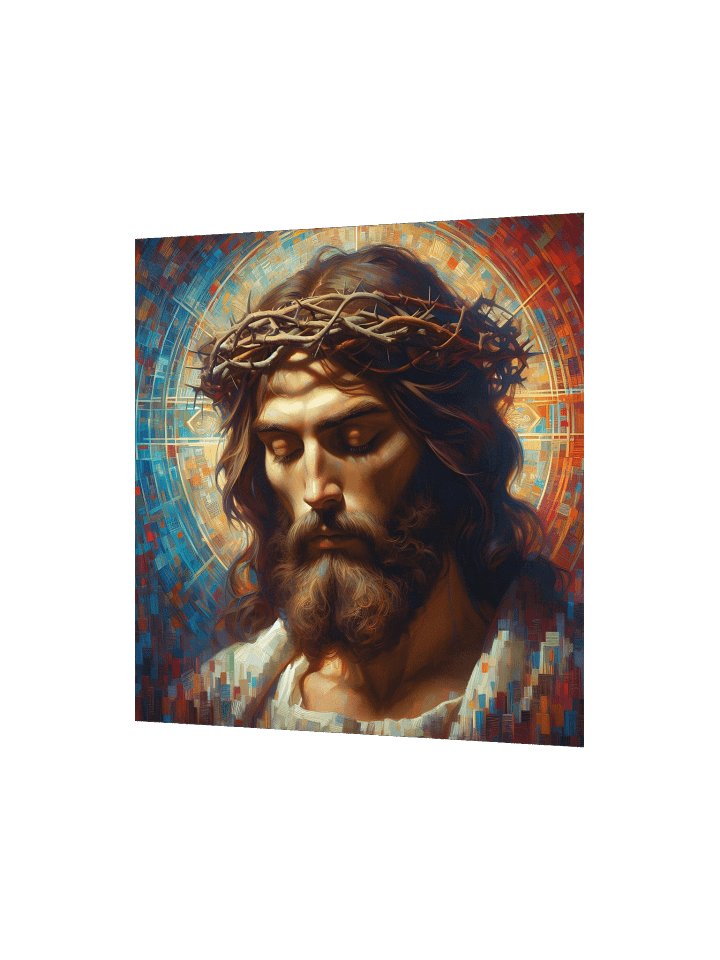Jesus Christ Mosaic Crown of Thorns Wall Art | Modern Christ Art Canvas Print for Home & Church product image (6)