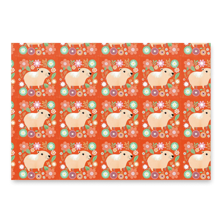 Cute Capybara Wrapping Paper product image (1)