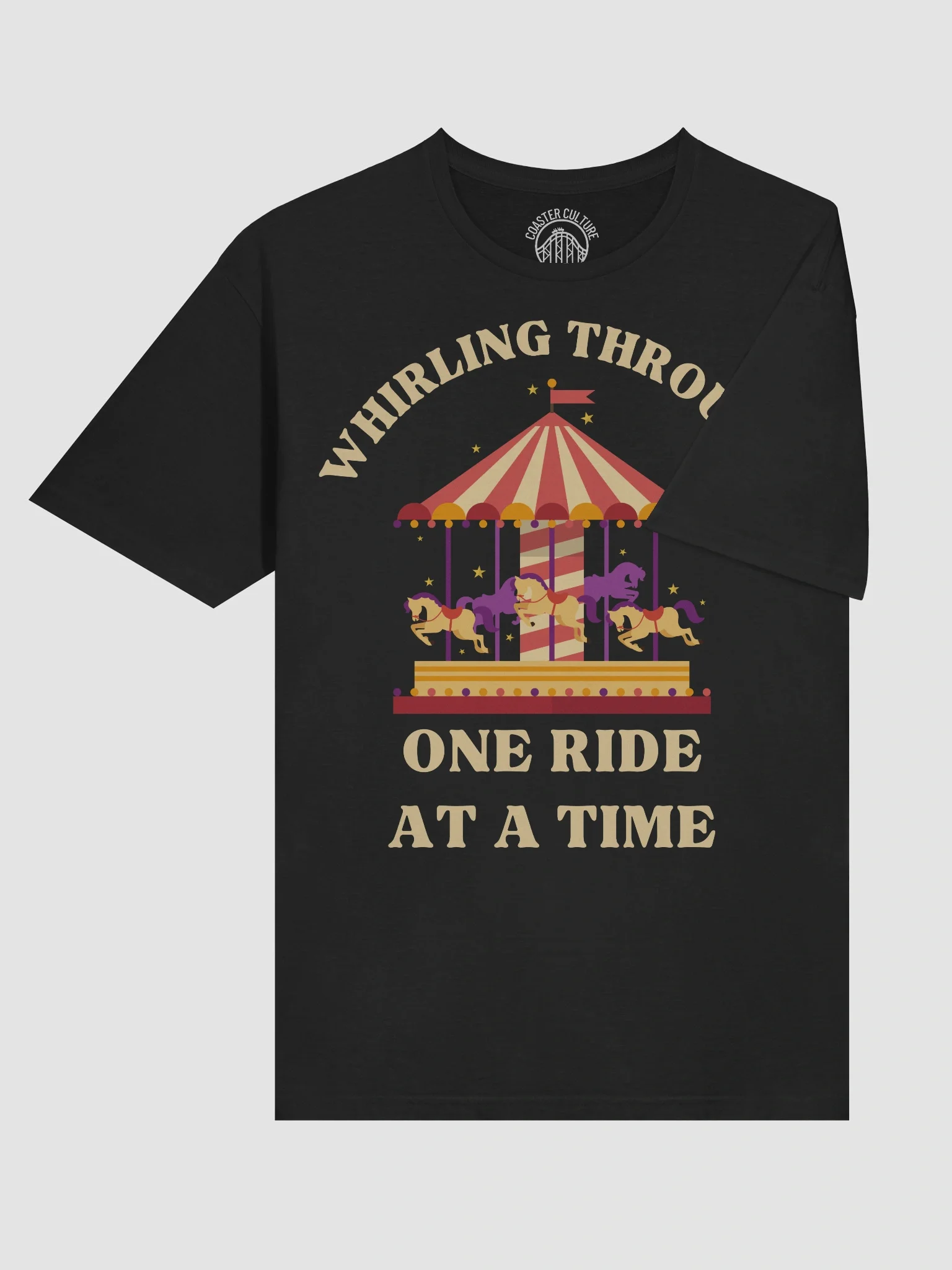 Whirling Through One Ride at a Time Carousel T-Shirt – Retro Amusement Park Gift for Ride Lovers product image (6)
