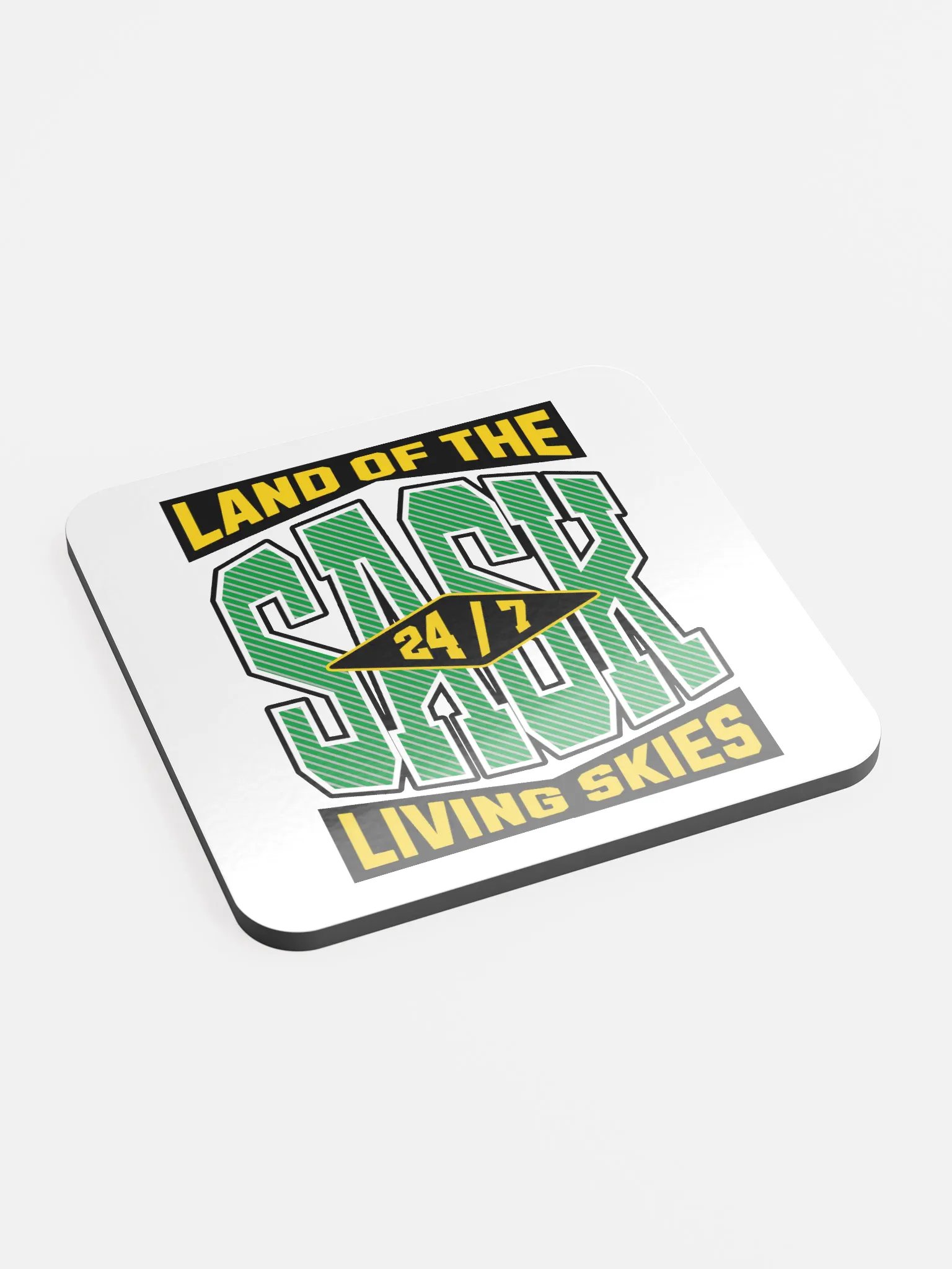 Sask Land Of The Living Skies 24/7 Cork Coaster product image (3)