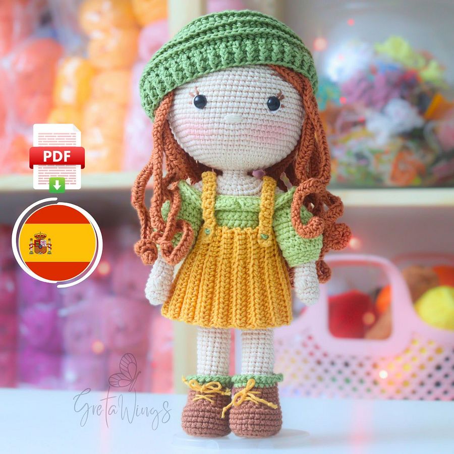 Patrón de Amigurumi de Muñeca Amber en Otoño (Descarga Digital) product image (1)