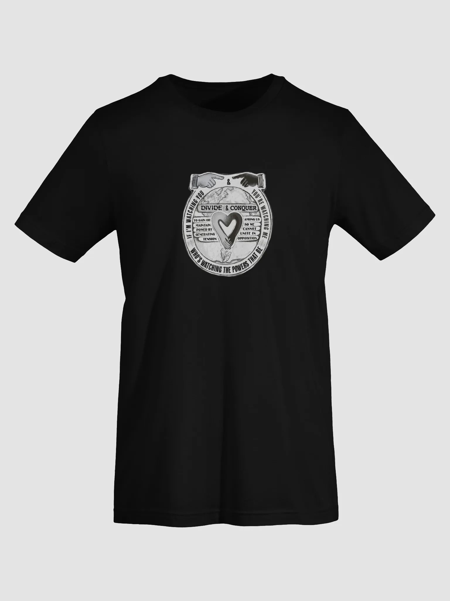 Divide & Conquer (Short sleeve T) Black Shirt white lettering product image (10)