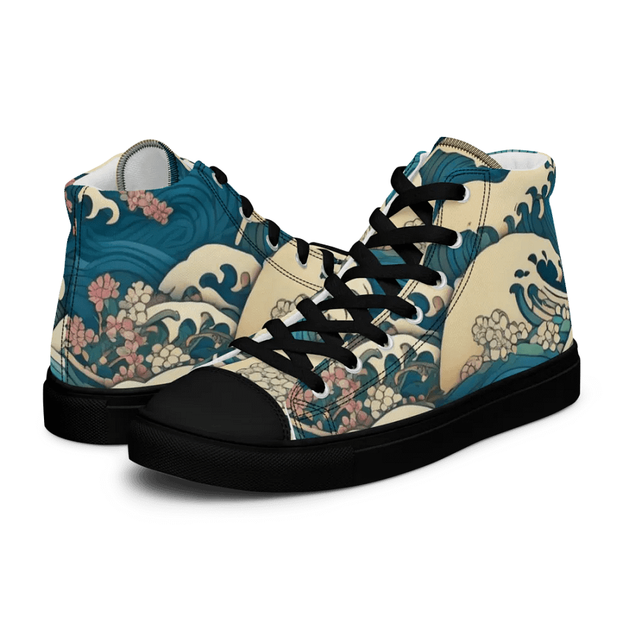 Ukiyo-e Waves Floral High Tops product image (10)