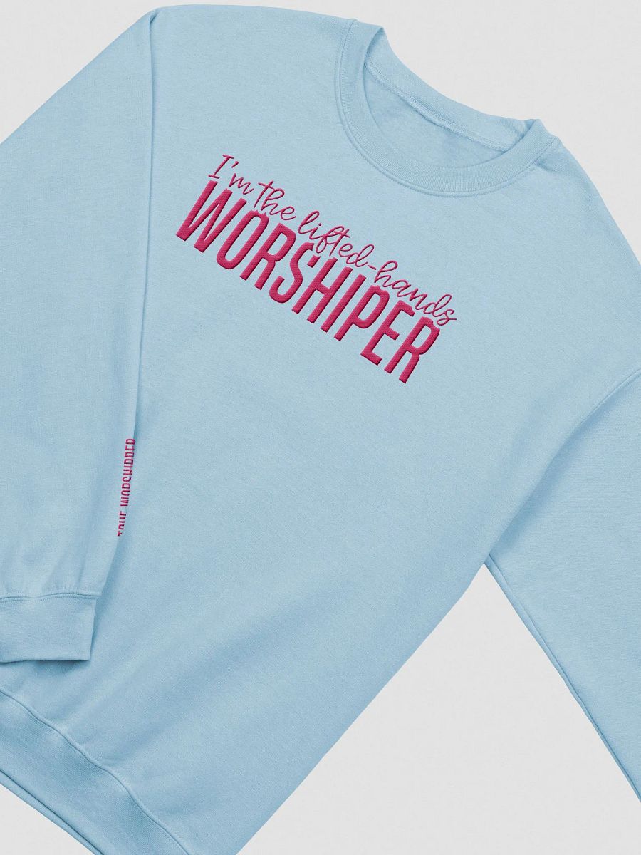 The Lifted Hands Worshipper Embroidered Sweatshirt | Light Colors product image (3)