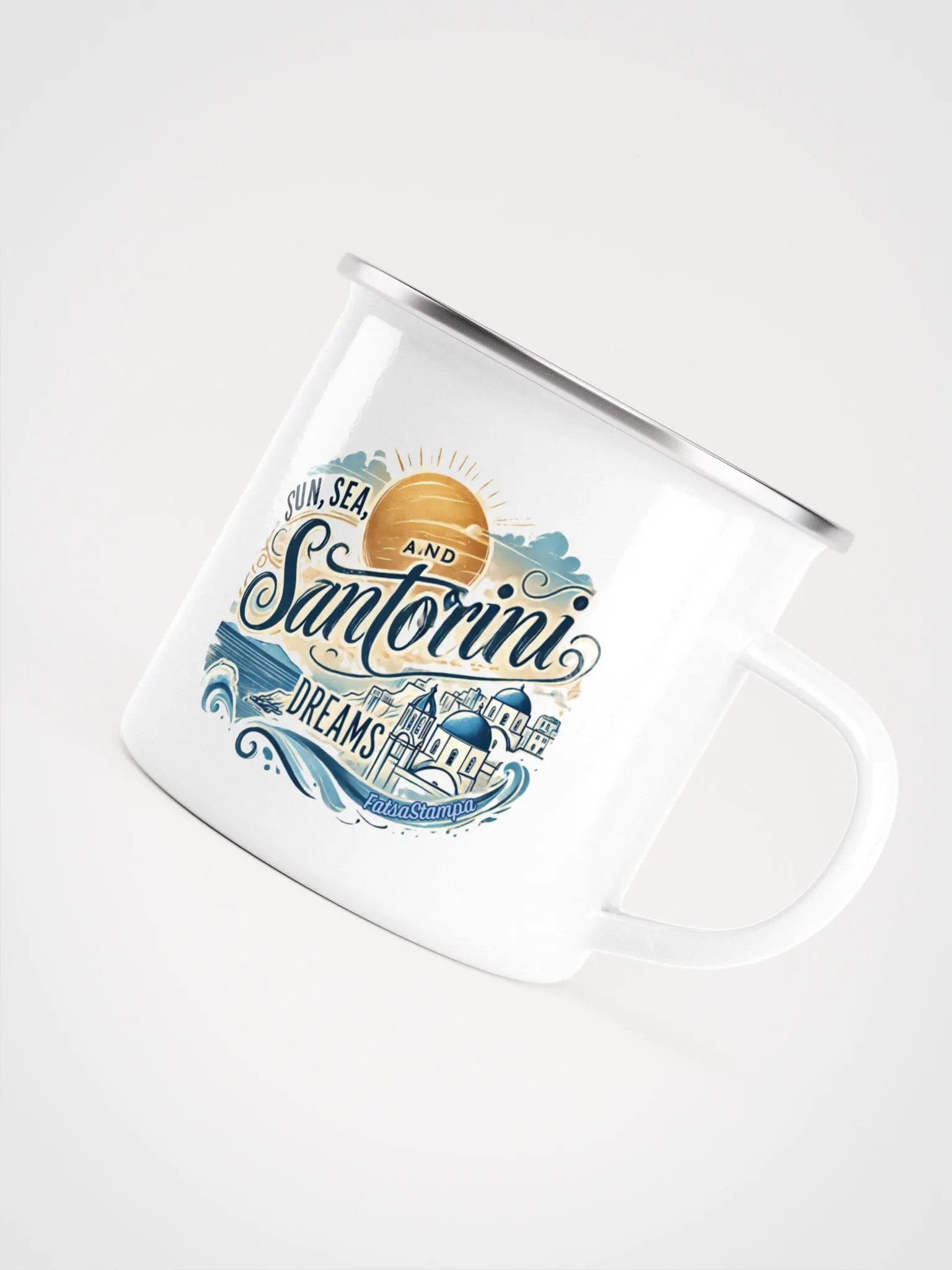 Santorini Dreams Enamel Mug product image (5)