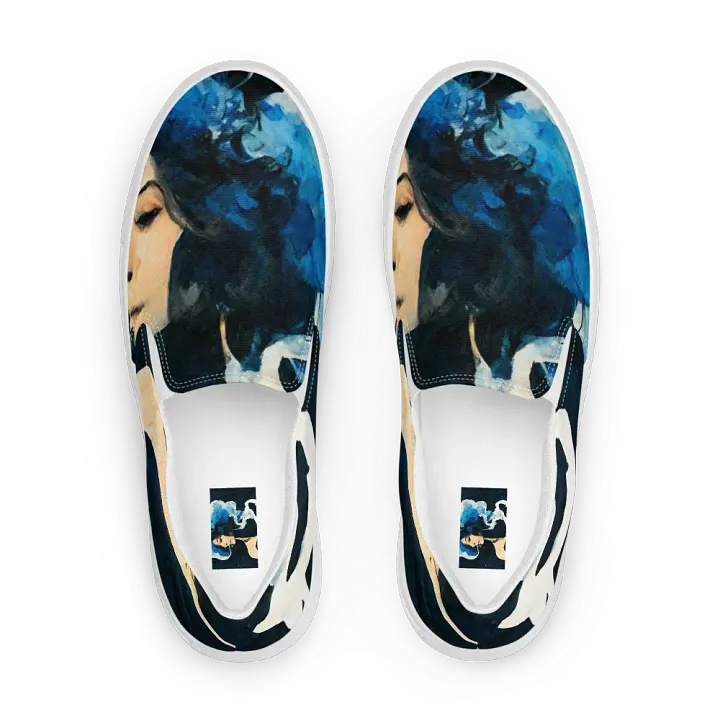 Blue Plumes, Women's Slip-On Canvas Shoes product image (1)