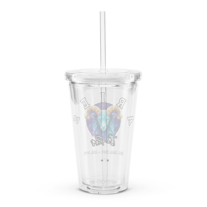 Aries - Zodiac Double Wall Clear Plastic Tumbler product image (2)