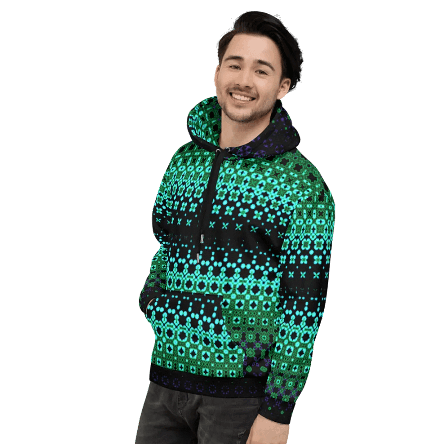 Abstract Green Modern Pattern Unisex All Over Print Hoodie product image (12)