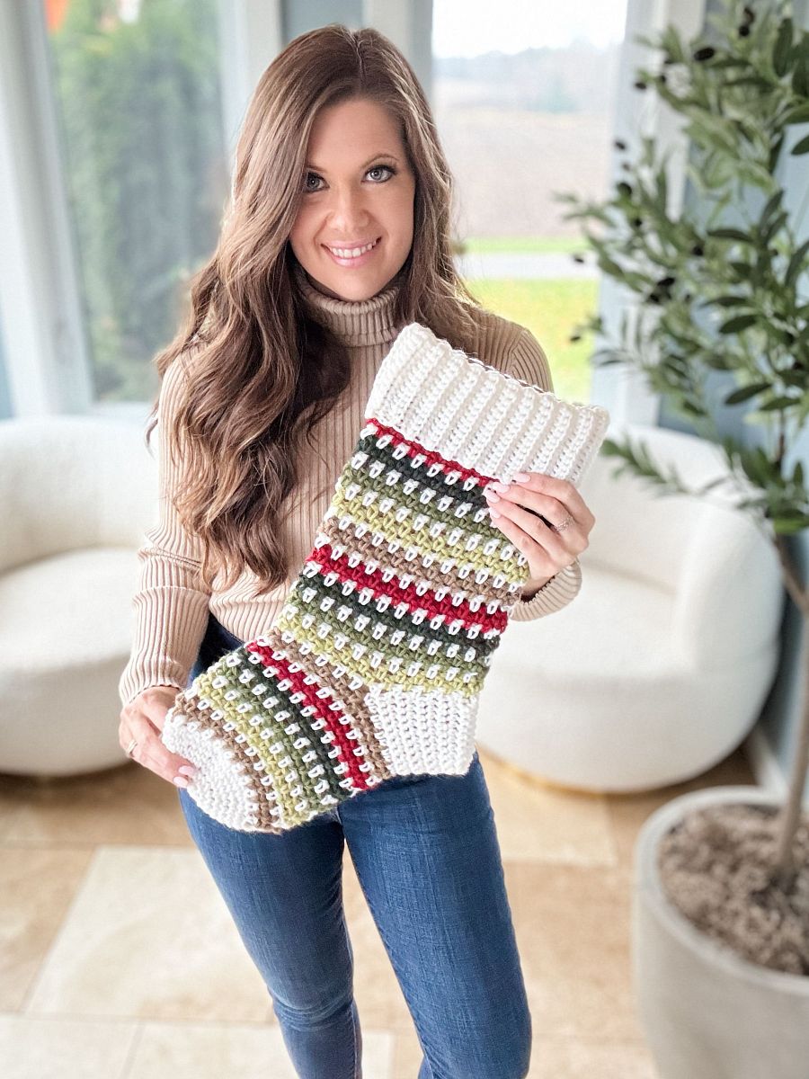 Holiday Weave Stocking Crochet Pattern product image (3)