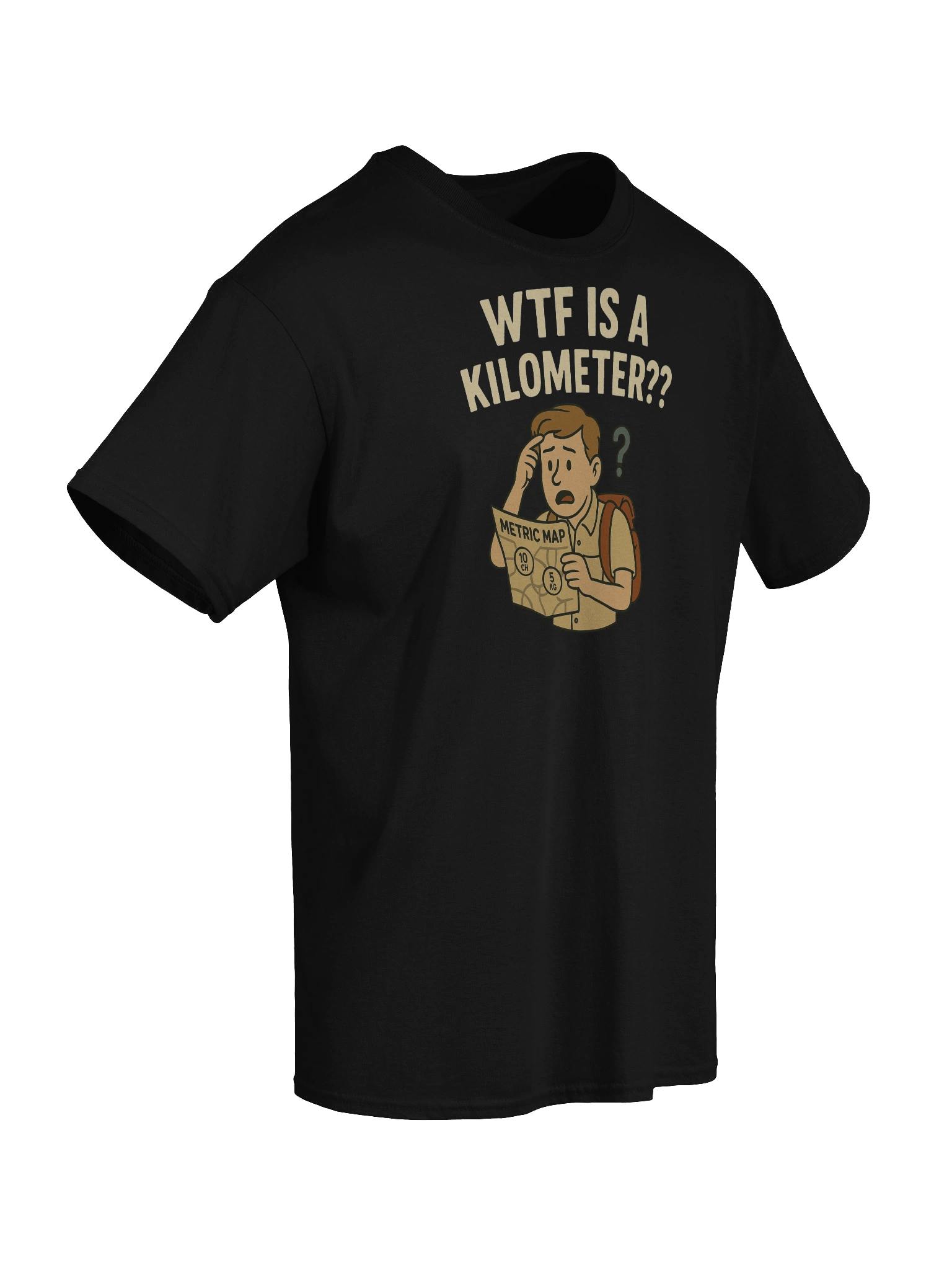 WTF Is a Kilometer Funny Metric System T-Shirt – Vintage-Style Confused Explorer Tee product image (32)