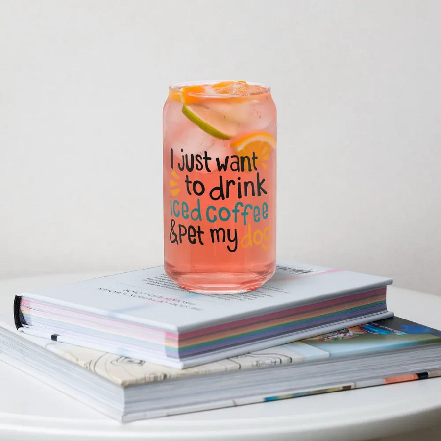 Iced Coffee & Dog - Can-Shaped Glass product image (4)