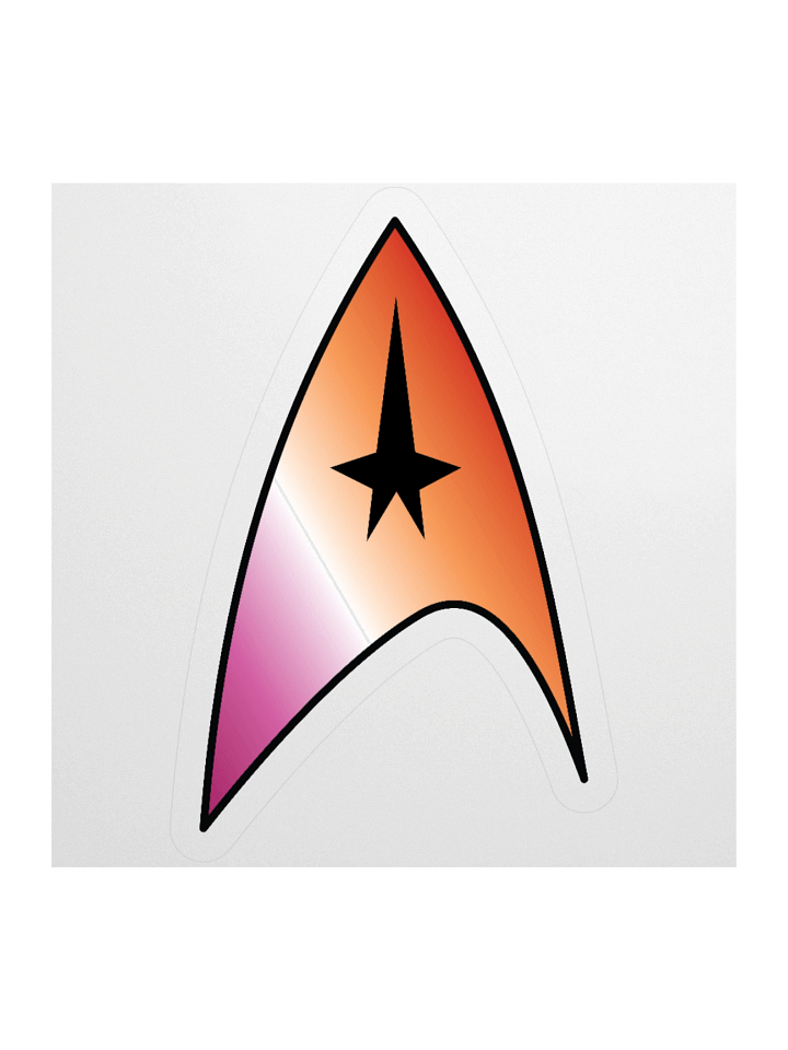 Lesbian Pride Gradient Starfleet Sticker product image (1)