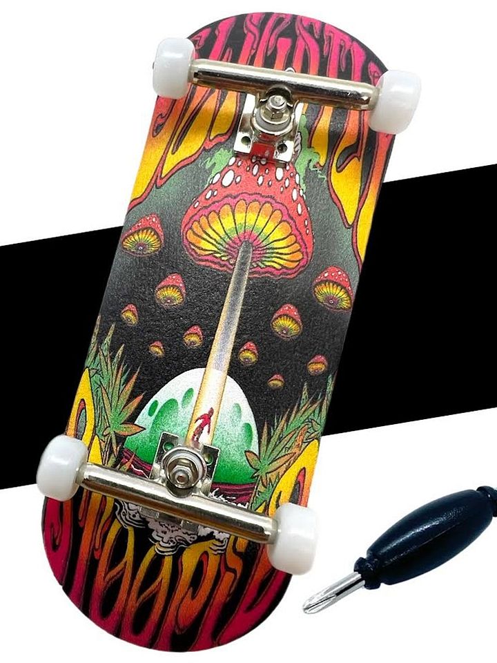 LC BOARDS X SLIGHTLY STOOPID 98X34 MUSHROOM ALIEN FINGERBOARD COMPLETE product image (1)