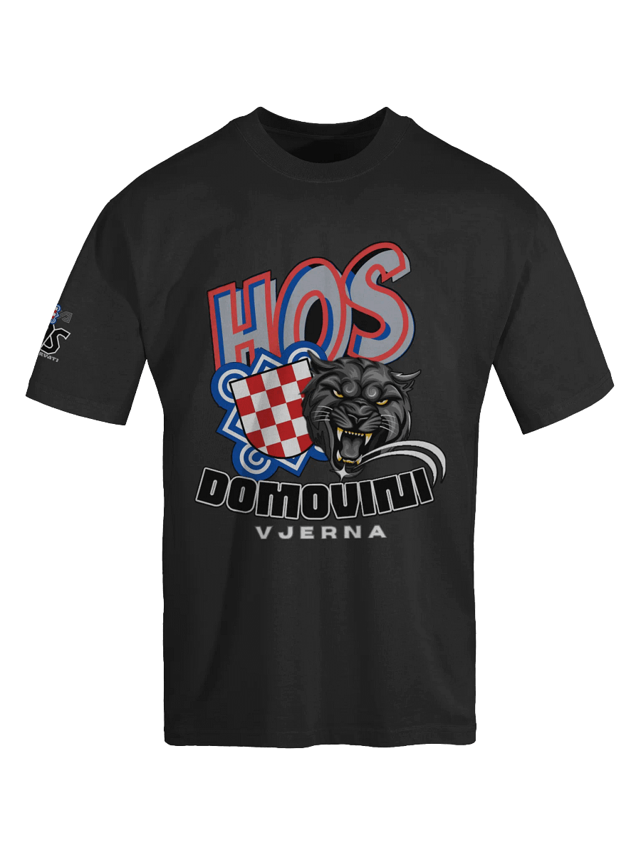 HOS DOMOVINI VJERNA Emblem Oversized Faded T-Shirt product image (5)