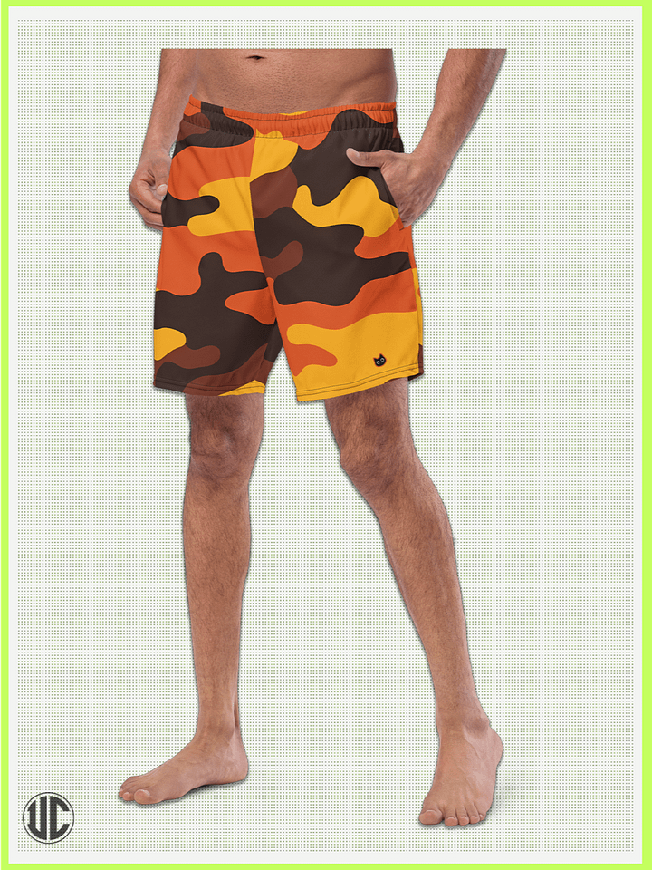 Savage Sunset Orange Camo – Men’s Swim Trunks product image (1)