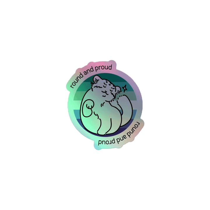Round and Proud Manul Holo Sticker - Gay MLM Flag Version product image (1)