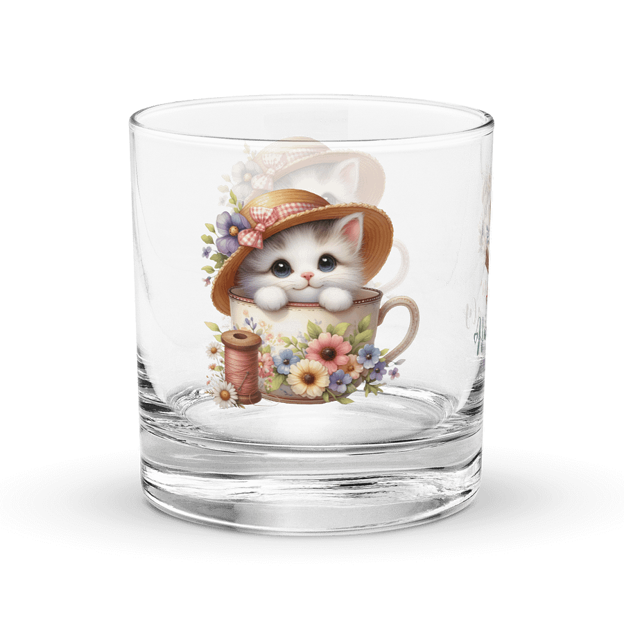 Sew Amazingly Cute Kitty Teacup Rocks Glass product image (3)