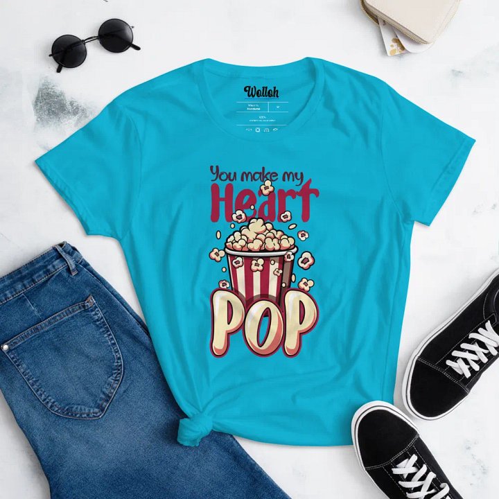 You Make My Heart Pop - Valentine’s Day T-Shirt for Movie-Loving Women product image (4)