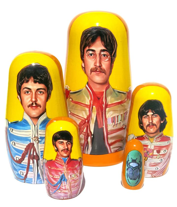 The Beatles John Lennon 5 Piece Nesting Doll Set - Handcrafted Stacking Matryoshka Set - FREE U.S. SHIPPING! product image (1)