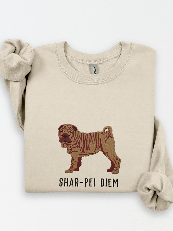 Shar-Pei Diem Sweatshirt (Embroidered) of a Chinese Shar-Pei(Tan) product image (1)
