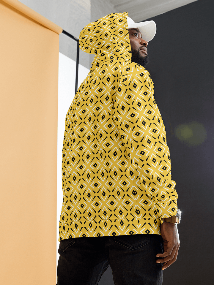 Lemon Lattice Geometric Print Hoodie for Men and Women product image (1)
