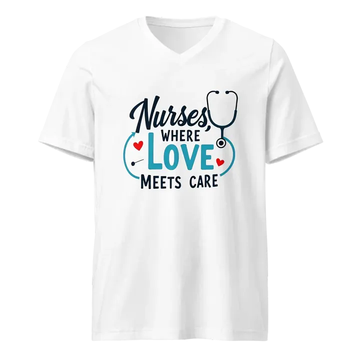 Love Meets Care Nurse V-Neck Tee product image (1)