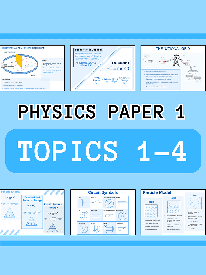 AQA GCSE Physics Paper 1 Revision Notes (30+ Pages) | Revision Made Easy product image (1)