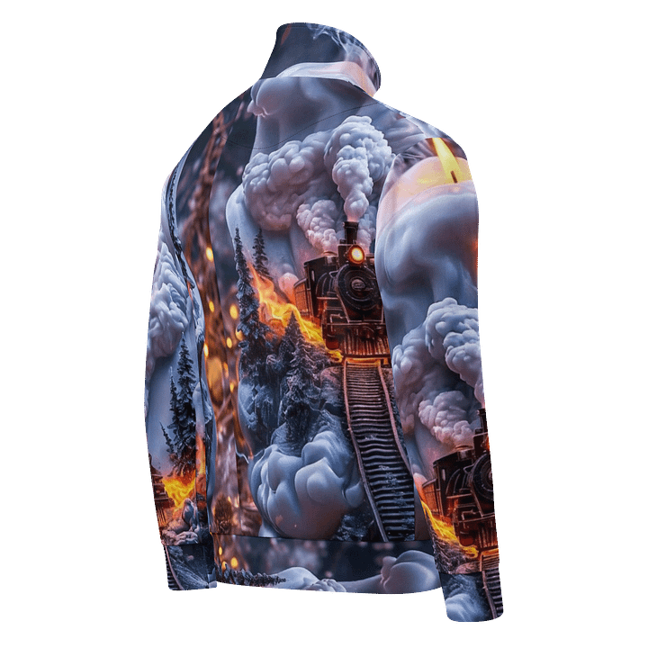 Steam Train Fantasy Landscape Style Unisex Track Jacket product image (2)