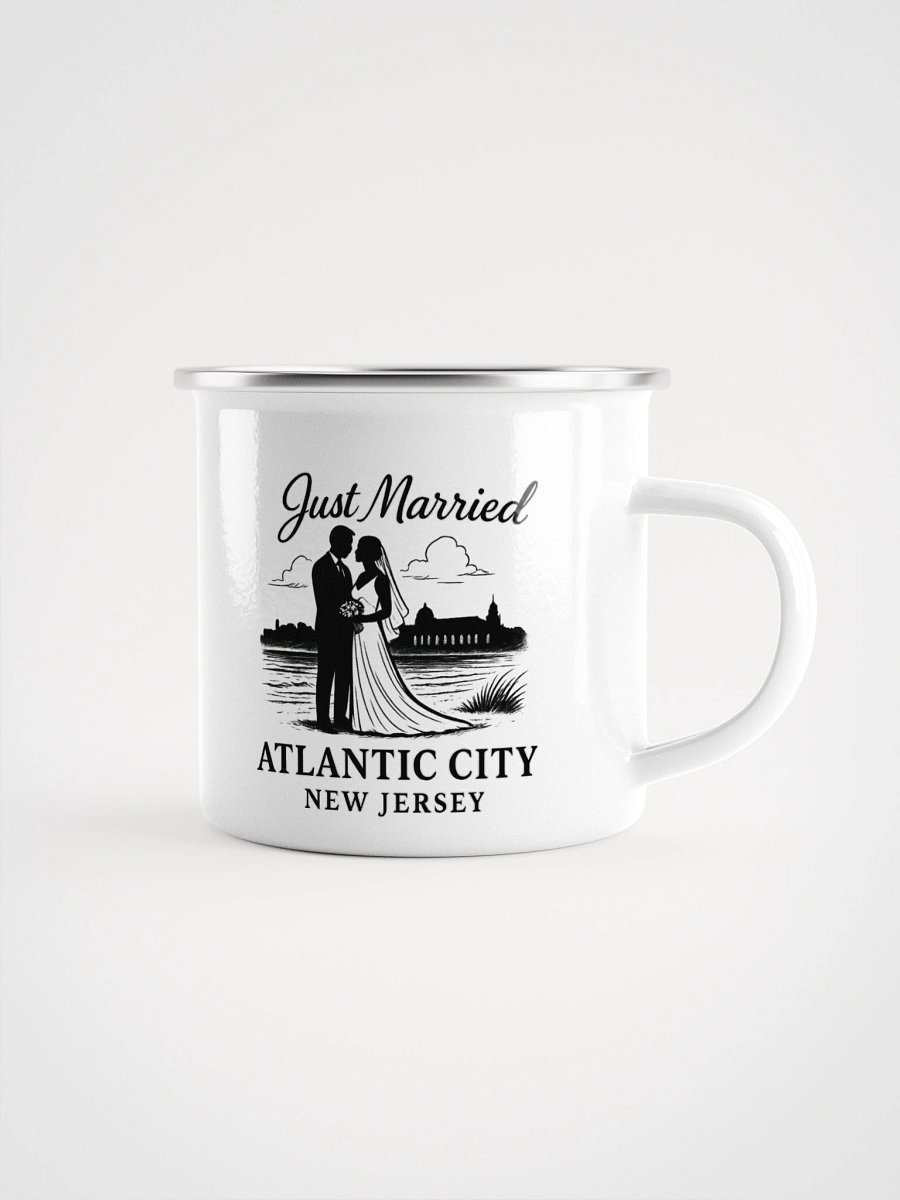 Atlantic City NJ "Just Married" Enamel Wedding Mug product image (1)