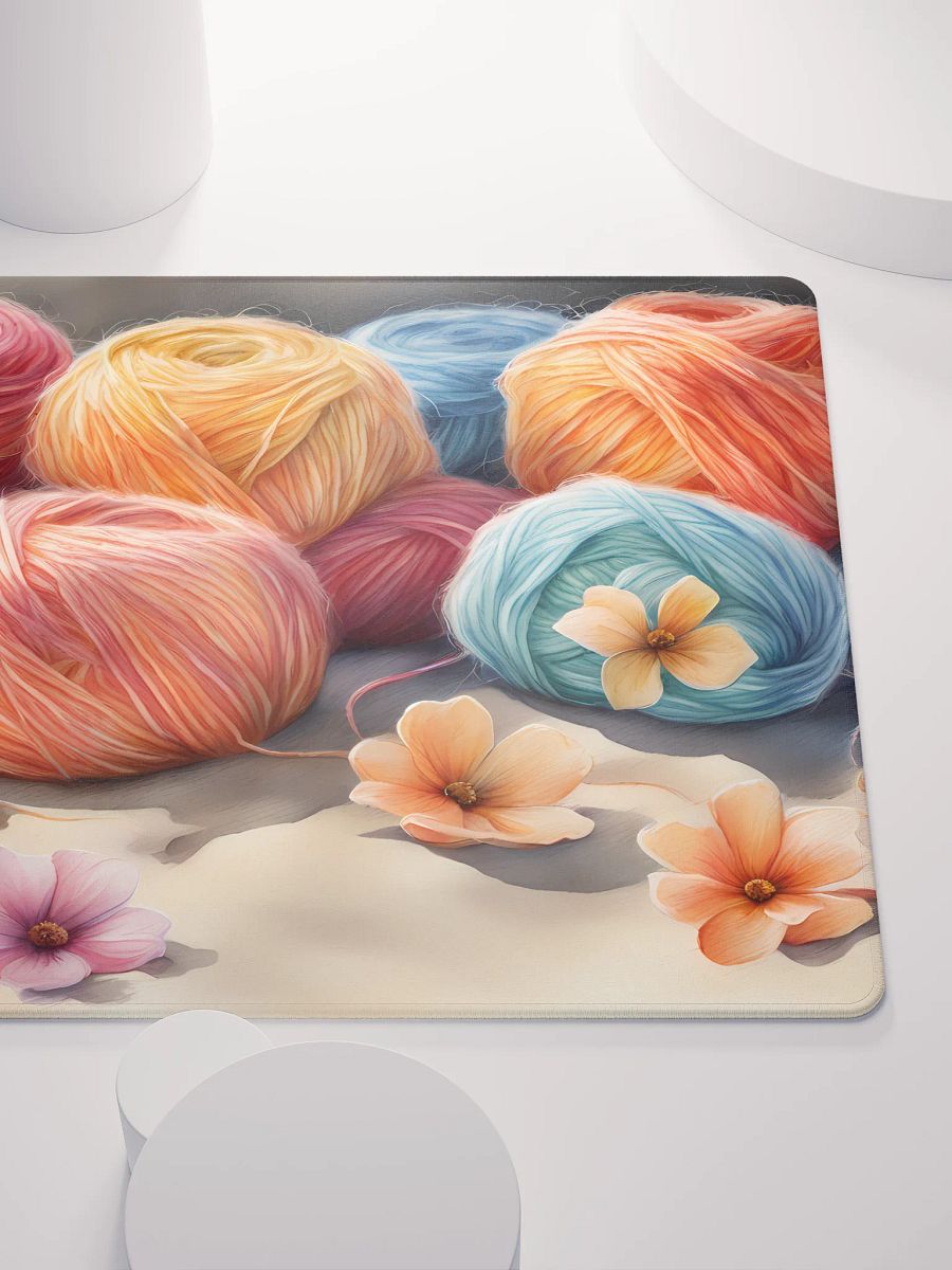 A Pile of Colorful Yarn in Sand, Gaming Mouse Pad, 2 Sizes product image (6)