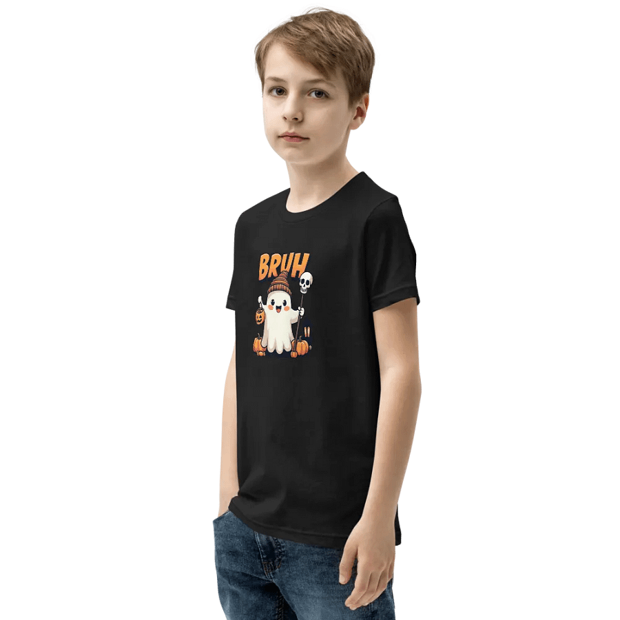Spooky Ghost Bruh Halloween Youth T-Shirt product image (8)