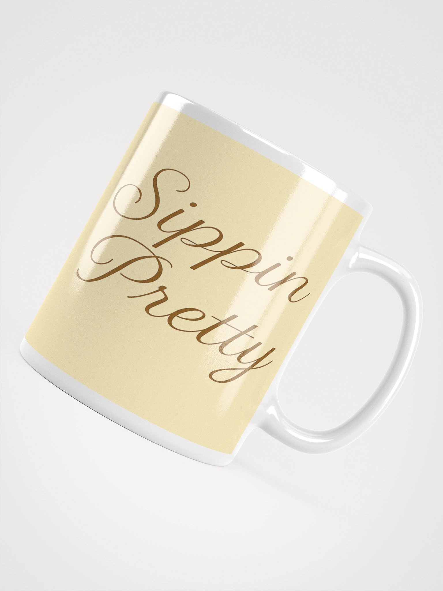 Sippin Pretty Yellow White Glossy Mug product image (10)