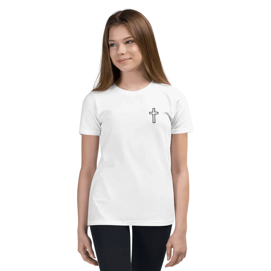 Youth Simple Cross White Tshirt product image (2)