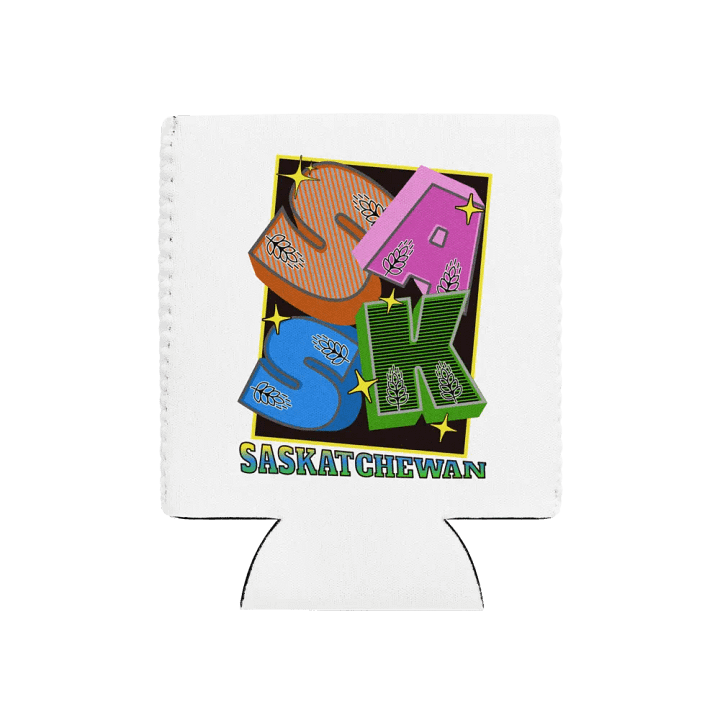 Sask Saskatchewan Block Letter Signature Can Cooler product image (1)