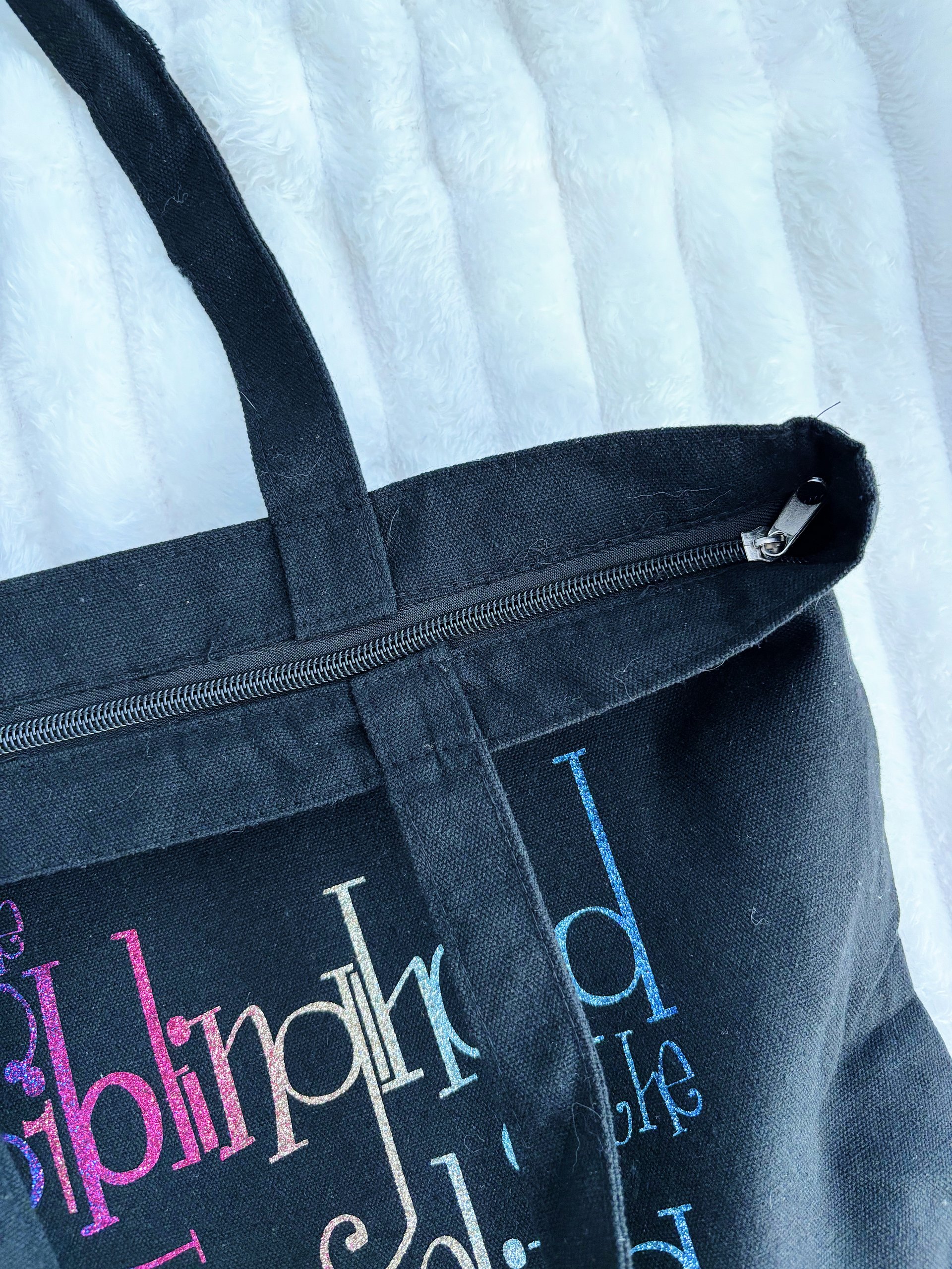 "Siblinghood of the Traveling Tote" Zippered Tote Bags product image (3)