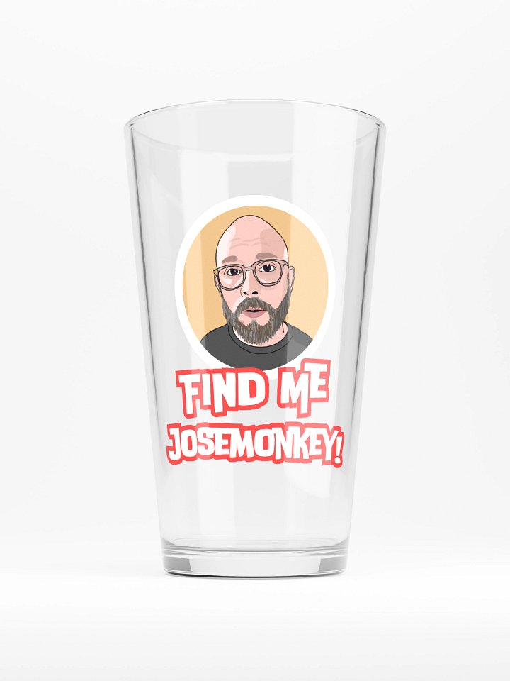 Find me, josemonkey! Pint Glass product image (1)