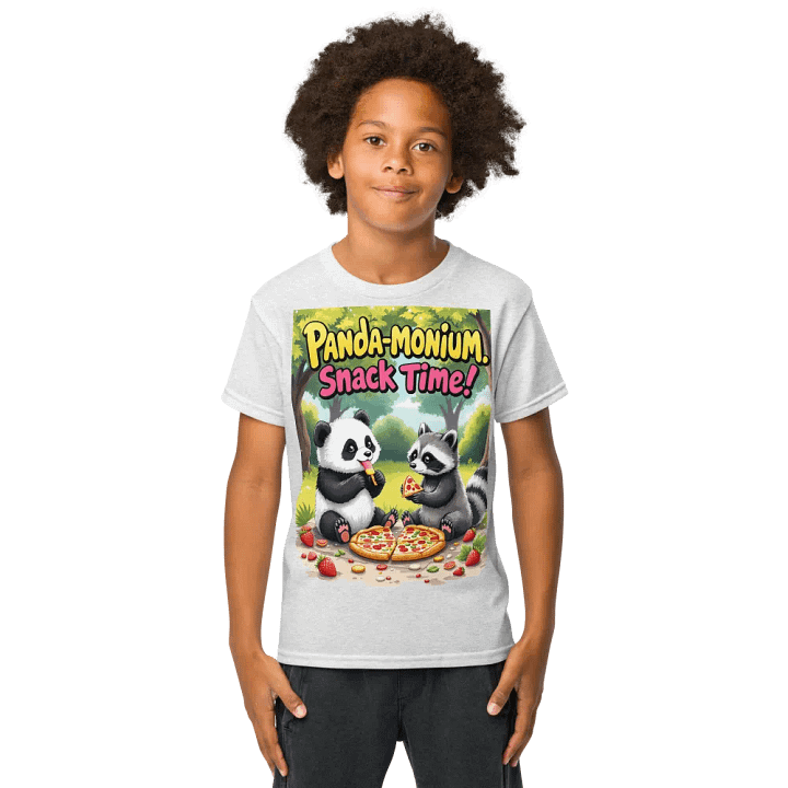 Panda-monium Snack Time Youth Sports Tee product image (9)