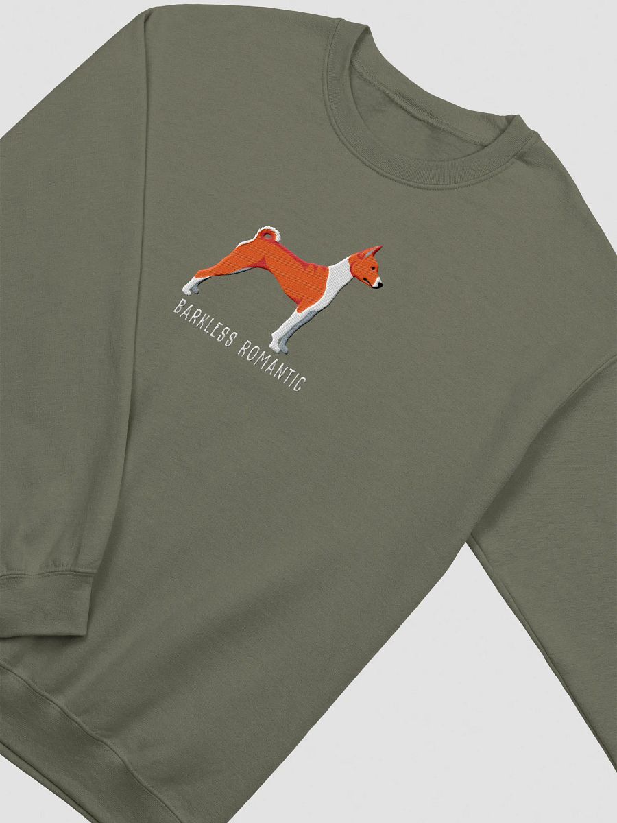 Barkless Romantic Sweatshirt (Embroidered) of a Basenji product image (15)