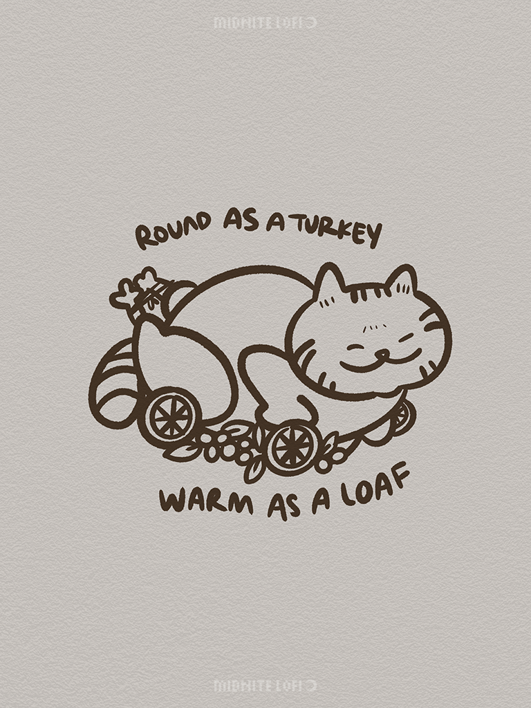 Turkey Cat 🌙 Illustration Wallpaper Art Set product image (1)