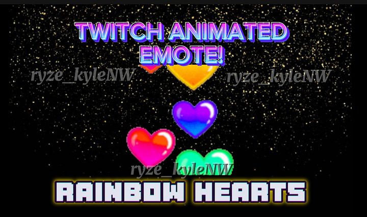 Twitch Animated Emote RAINBOW HEARTS product image (1)