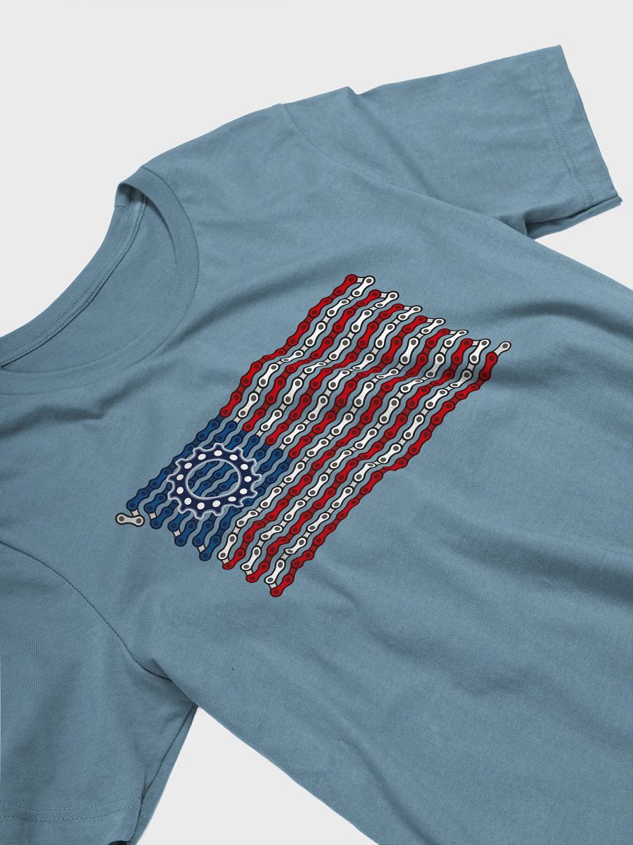 USA Betsy Ross Bike Chain Flag on Dark Color Supersoft Tee product image (2)