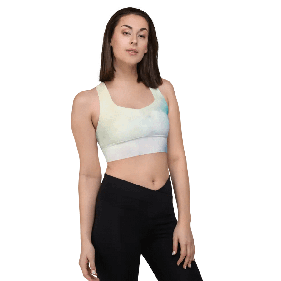 Blur cloud rainbow Design Longline Sports Bra - v1 product image (12)