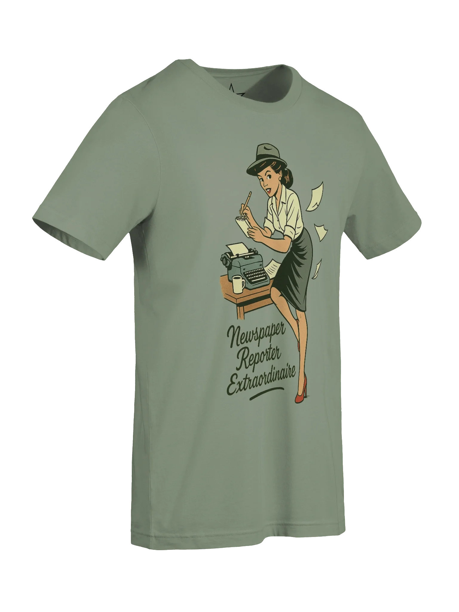 Newspaper Reporter Pin-up Girl 1940's Retro Concert Tee Fit Unisex T-Shirt product image (79)