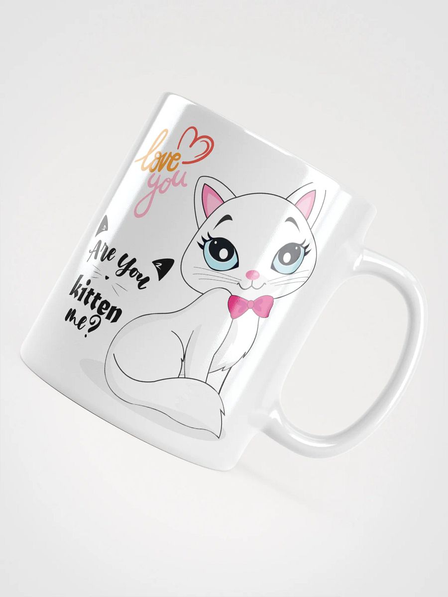 White Glossy Mug Cute Kitten product image (4)