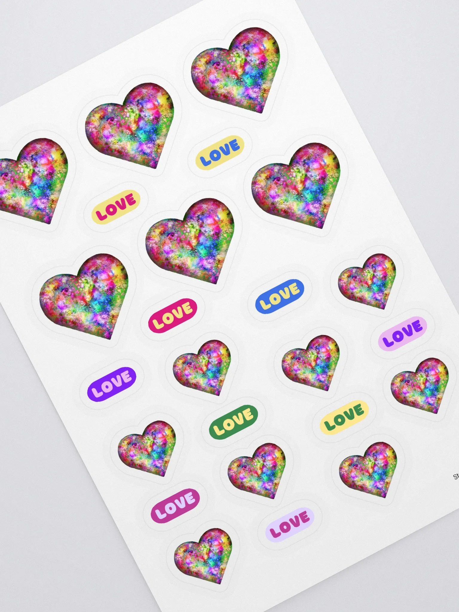 Leopard Skin colorful Graffiti Hearts - Sticker Sheet product image (2)