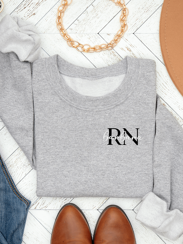 Personalized Embroidered Monogram RN Sweatshirt product image (1)