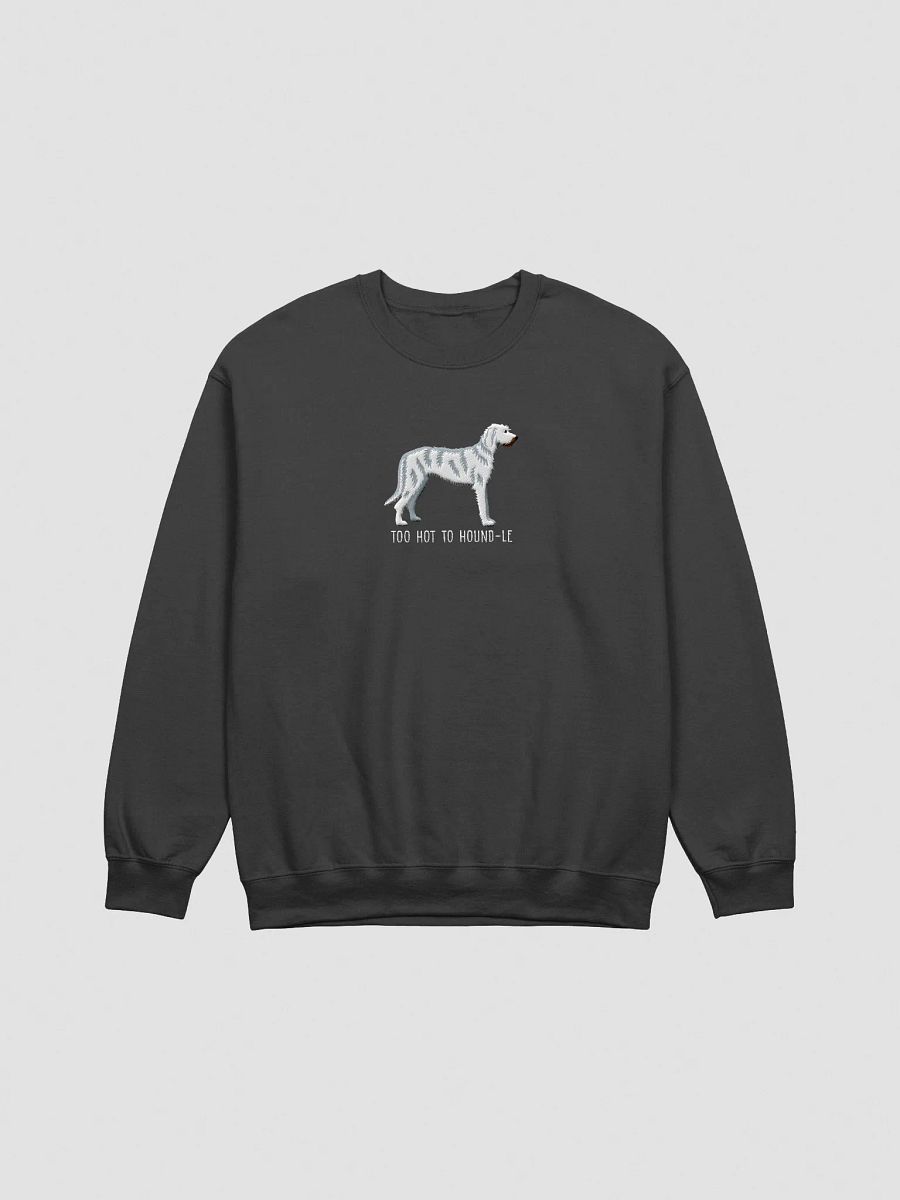 Too Hot to Hound-le Sweatshirt (Embroidered) of an Irish Wolfhound(White) product image (4)