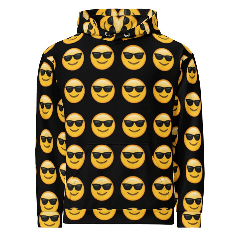 Cool Emoji - Black - All-Over Print Recycled Unisex Hoodie product image (1)