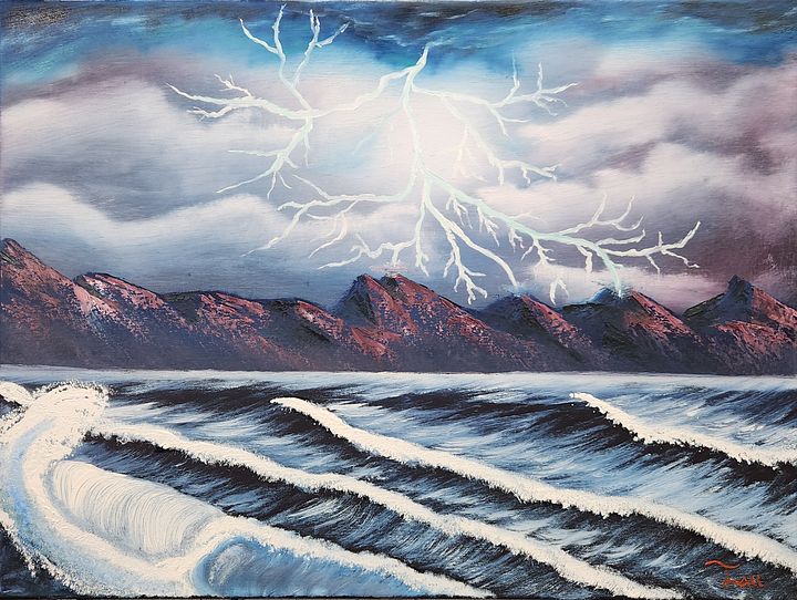 The Midnight Storm (Original) 18x24 Canvas product image (1)