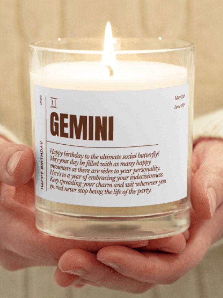 Funny Astrology Gemini Candle, Birth Month Gift For A Friend product image (1)